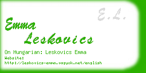 emma leskovics business card